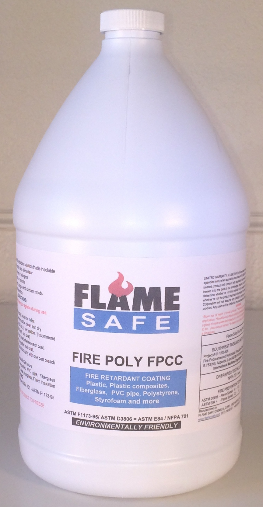 Fire Poly FPCC fire retardant for plastic one gallon